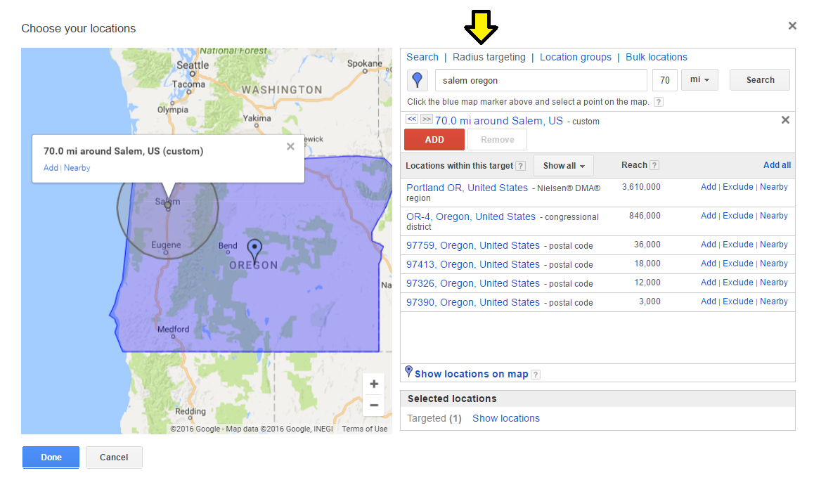 radius-targeting