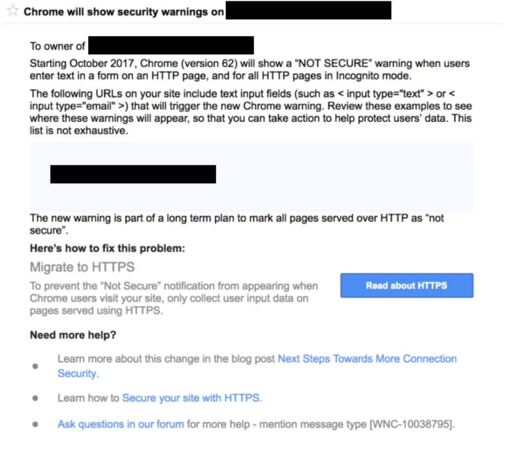 Google HTTPS Warning