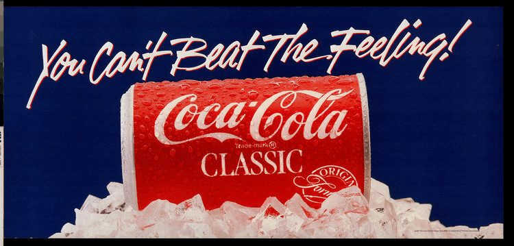 A vintage ad for New Coke